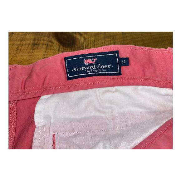 Mens Vineyard Vines Salmon Pink Chino Straight Breaker‎ Shorts Size 34 - Picture 4 of 7